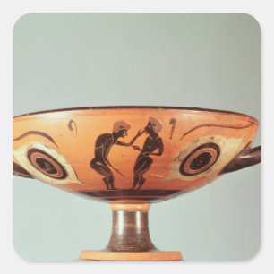 Zwarte figuur kylix, c.580-525 BC Vierkante Sticker