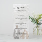 Zwarte fijne kalligrafie Elegant foto Weddenschap Menu (Staand voorkant)