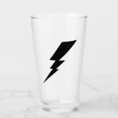 Zwarte Flash-bliksembolt Glas (Voorkant)