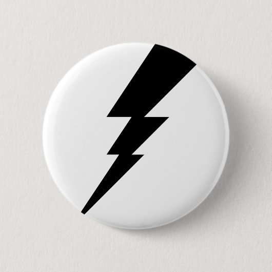 Zwarte Flash-bliksembolt Ronde Button 5,7 Cm (Voorkant)