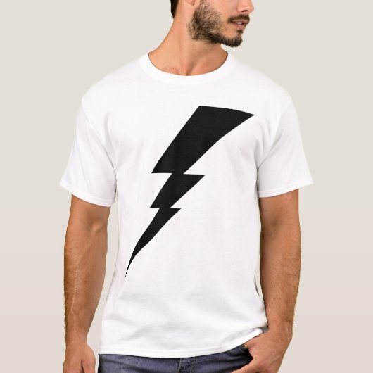 Zwarte Flash-bliksembolt T-shirt (Voorkant)