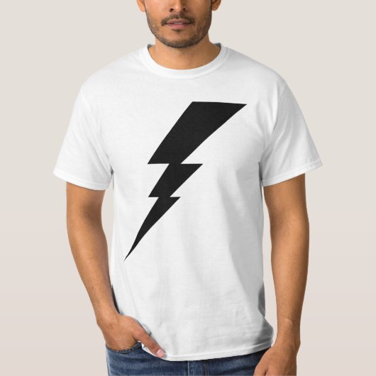 Zwarte Flash-bliksembolt T-shirt (Voorkant)