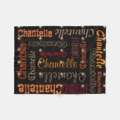 Zwarte flens Blanket naam Collage Night Star Fleece Deken (Voorkant (Horizontaal))