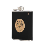 Zwarte fles met monogram - Zodiac - Schorpioen Heupfles (Links)