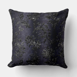 zwarte flora Damask Dark Paars Pattern Kussen