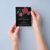 zwarte Floral Bridal Brunch Uitnodiging Flyer (Hand)