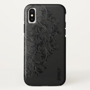 Zwarte  Floral Lace iPhone XS Hoesje