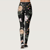 Zwarte Floral-Leggings Leggings (Achterkant)