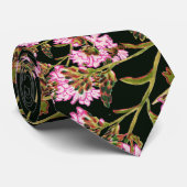 Zwarte Floral Stropdas (Opgerold)