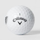 Zwarte florale vlinder golfballen (Logo)