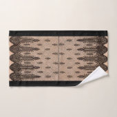 zwarte florvormige maasafdruk bad handdoek (Handdoek)