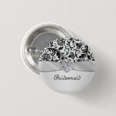 Zwarte florzwaluw ronde button 3,2 cm (Voorkant /achterkant)