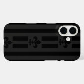 Zwarte Fluwelen Fleur de Lis Case-Mate iPhone Case (Achterkant (horizontaal))
