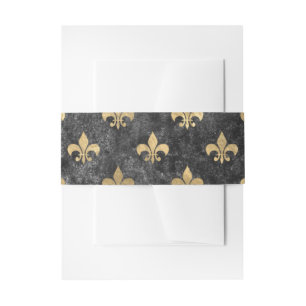 Zwarte Fluwelen Fleur De Lis Mardi Gras Orleans Uitnodigingen Wikkel