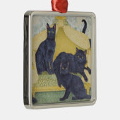 Zwarte fluwelen metalen ornament (Rechts)