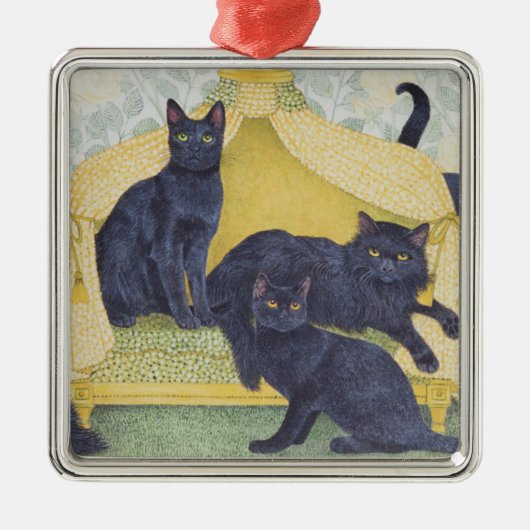 Zwarte fluwelen metalen ornament (Voorkant)