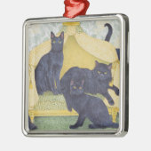 Zwarte fluwelen metalen ornament (Links)