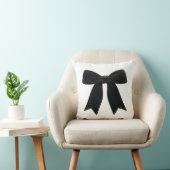 Zwarte Fluwelen Strik Elegant Verfijnd Trendy Kussen (Stoel)