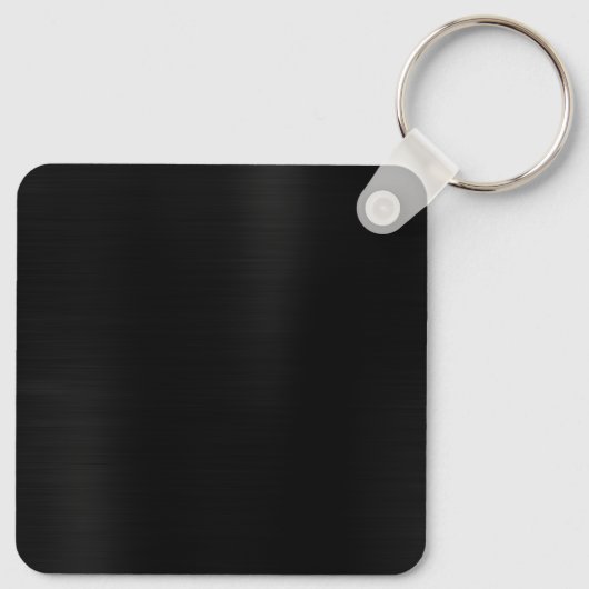 Zwarte Folie Drie Letter-Monogram Sleutelhanger (Achterkant)