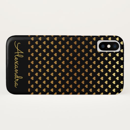 Zwarte Folie Hartpatroon en aangepaste naam Case-Mate iPhone Case (Achterkant (horizontaal))