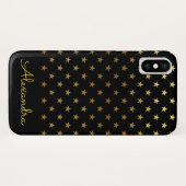 Zwarte Folie Sterren Patroon en aangepaste naam Case-Mate iPhone Case (Achterkant (horizontaal))