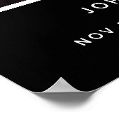 Zwarte foto-aandenken rouwkaart welkom poster (Hoek)