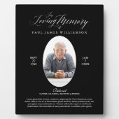 Zwarte foto-herinnering Geschenk voor Lieve Herinn Fotoplaat (Voorkant)