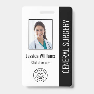 Zwarte foto-ID voor medische werknemers in ziekenh Badge