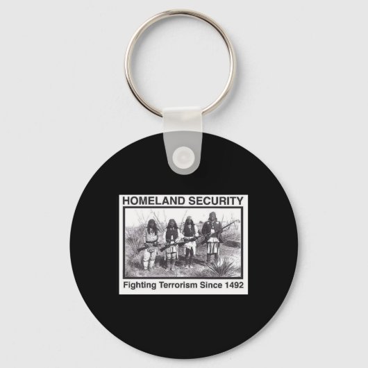 Zwarte Foto Indiase Homeland Security Sleutelhanger (Voorkant)