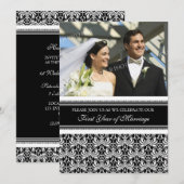 Zwarte foto uitnodiging 1e verjaardagsfeest (Voorkant / Achterkant)