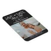 Zwarte foto van Rustic Script Chalkboard Wedding B Magneet (Rechterzijde)