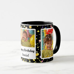Zwarte Fotolijsten Verjaardag Confetti Mok