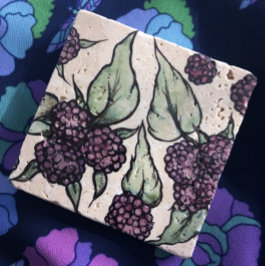 Zwarte frambozen stenen onderzetter