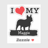 Zwarte Franse Bulldog Aangepaste naam Sticker (Vel)