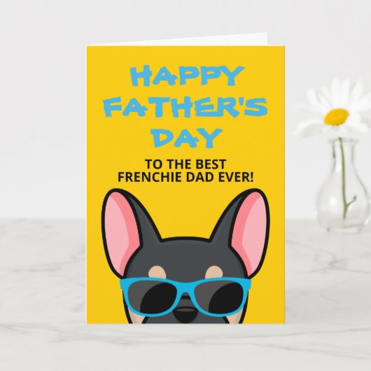 Zwarte Franse Bulldog Father's Day Frenchie Kaart (Kleine Plant)