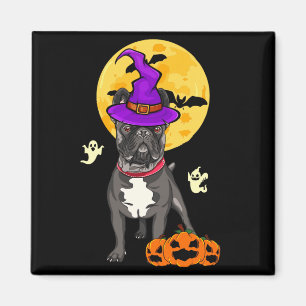 Zwarte Franse Bulldog Heks Halloween Kostuum Hond Magneet
