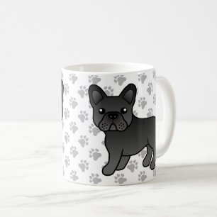 Zwarte Franse Bulldog Schattige Cartoon Hond Koffiemok