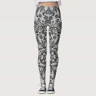 Zwarte Franse kant Leggings