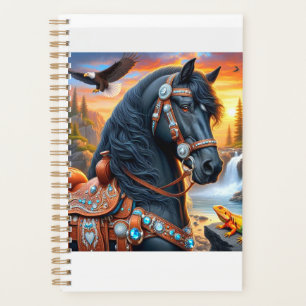 Zwarte Friese Paard Zonsondergang Planner