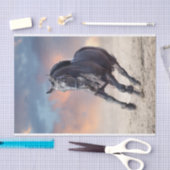 Zwarte friesische paardengaloppers tissuepapier (Craft)