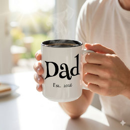 Zwarte Fun Bold Eenvoudige Vader Opgericht Nieuwe Tweekleurige Koffiemok