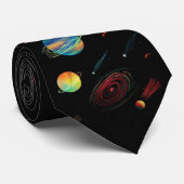 Zwarte Galaxy Stropdas (Opgerold)