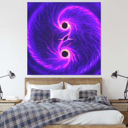 Zwarte gaten canvas afdruk (Insitu (Slaapkamer))