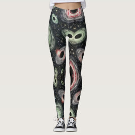 Zwarte gaten en verre naadloze patroon leggings