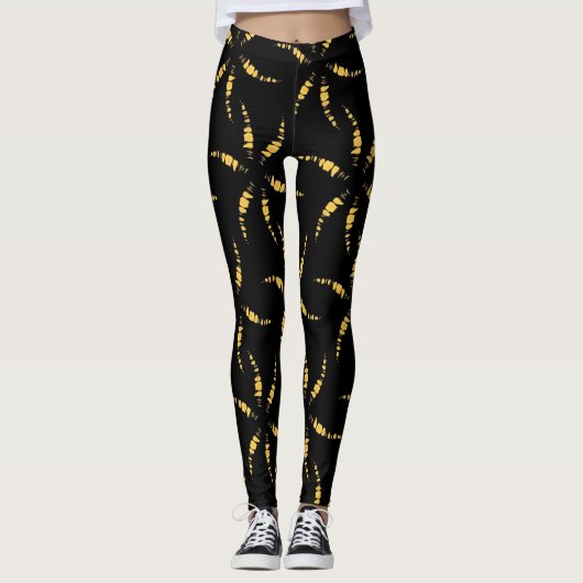 Zwarte gaten leggings (Voorkant)