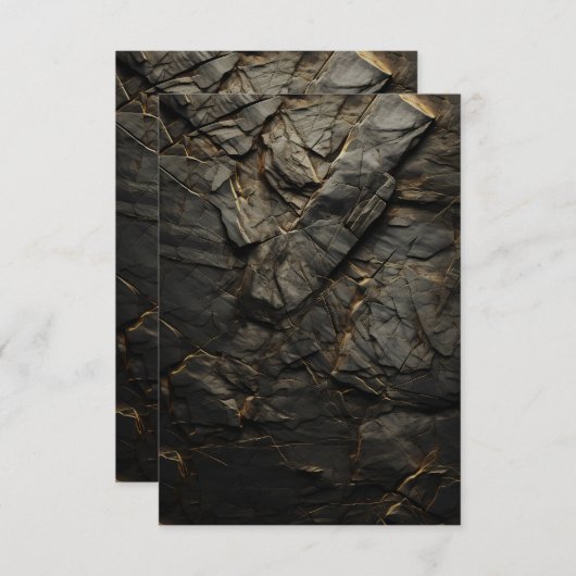 zwarte gebarsten steen kaart (Voorkant / Achterkant)