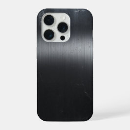Zwarte geborstelde metalen textuur iPhone 15 Pro h Hoesje