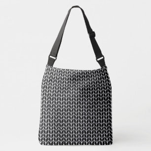 ZWARTE GEBREIDE Schoudertas Crossbody Tas