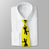 Zwarte Gecko op gele achtergrond - Stropdas (Gebonden)