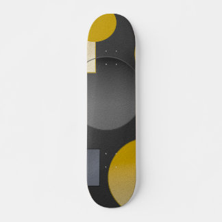 ZWARTE GEEL GEOMETRISCHE VORMEN SKATEBOARD
